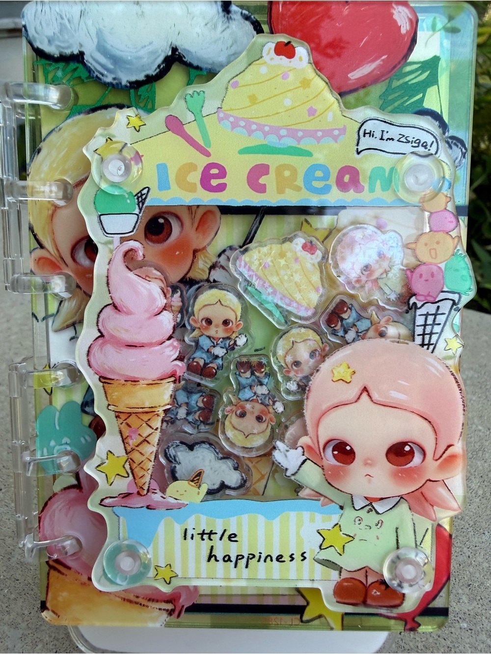 Zsiga Acrylic Shaker Ice Cream Notebook